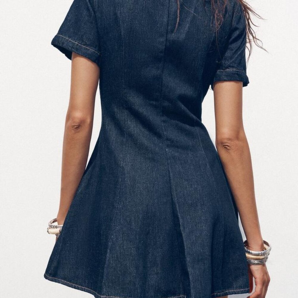 Zara Denim Mini Dress ( Size Small ) - New! - Picture 2 of 2